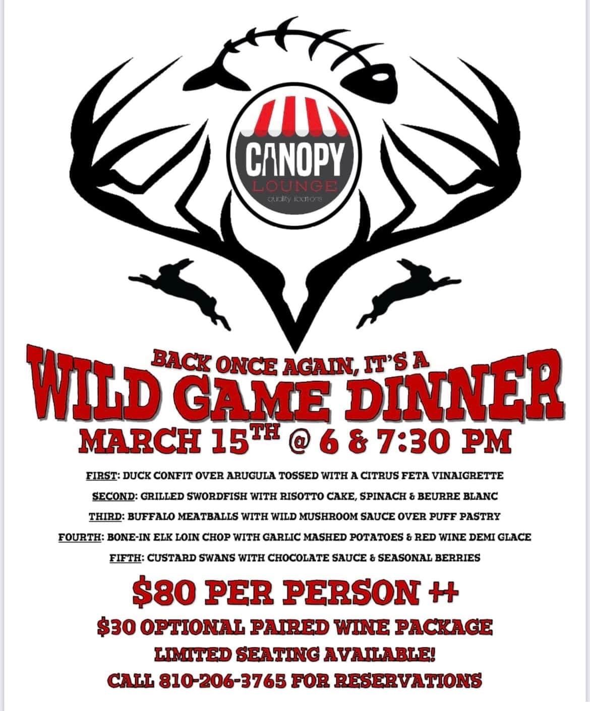 Wild Game Dinner March 2023
