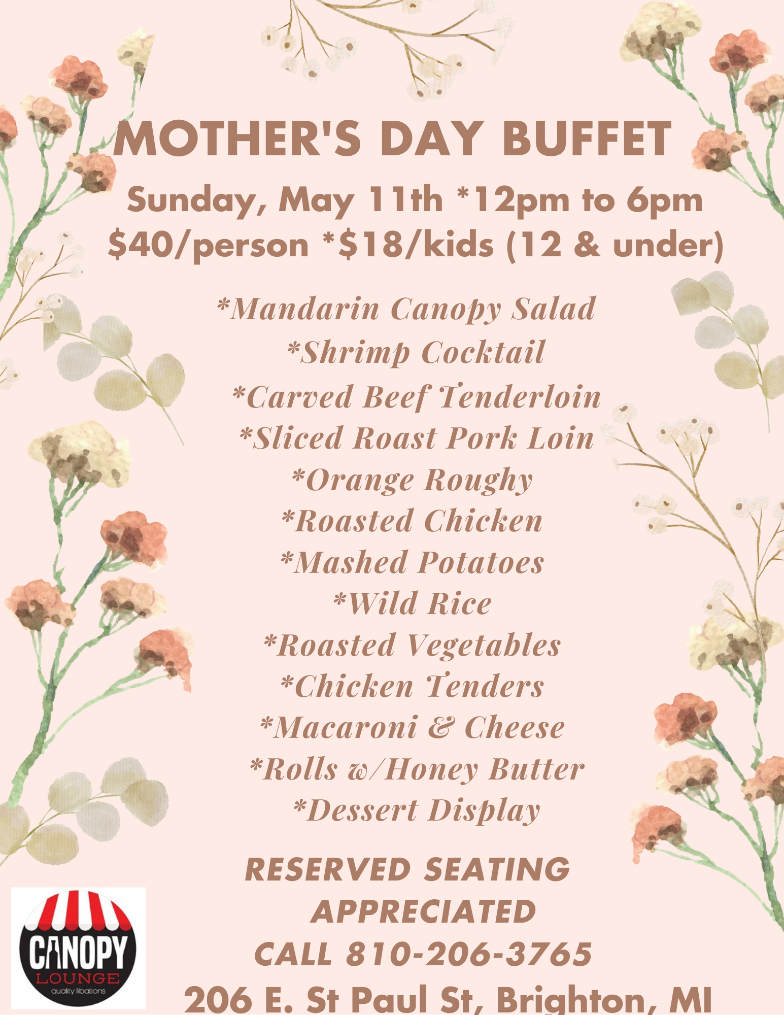Mother's Day Buffet 2025